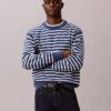 Camisola fácil de usar com riscas em algodão suave