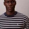 Camisola fácil de usar com riscas em algodão suave