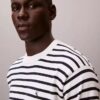 Camisola fácil de usar com riscas em algodão suave