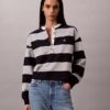 Camisola Henley com riscas universitárias