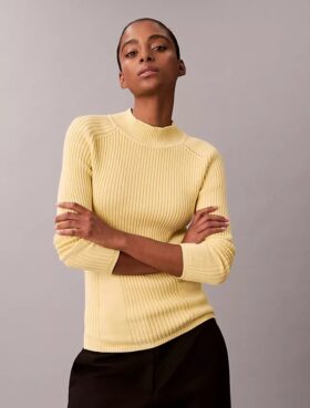 Camisola Justa em Canelado de Algodão