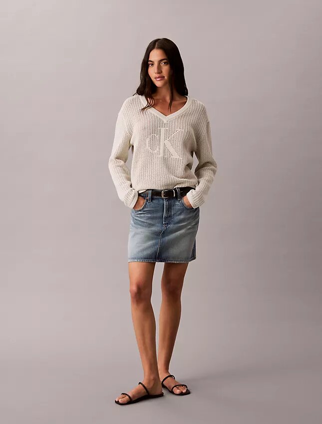 Camisola Monogram de algodão suave e descontraída Camisola Monogram de algodão suave e descontraída
