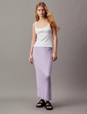 Camisola Monologo com canelado e saia maxi