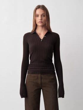 Camisola Polo Canelada Âmbar