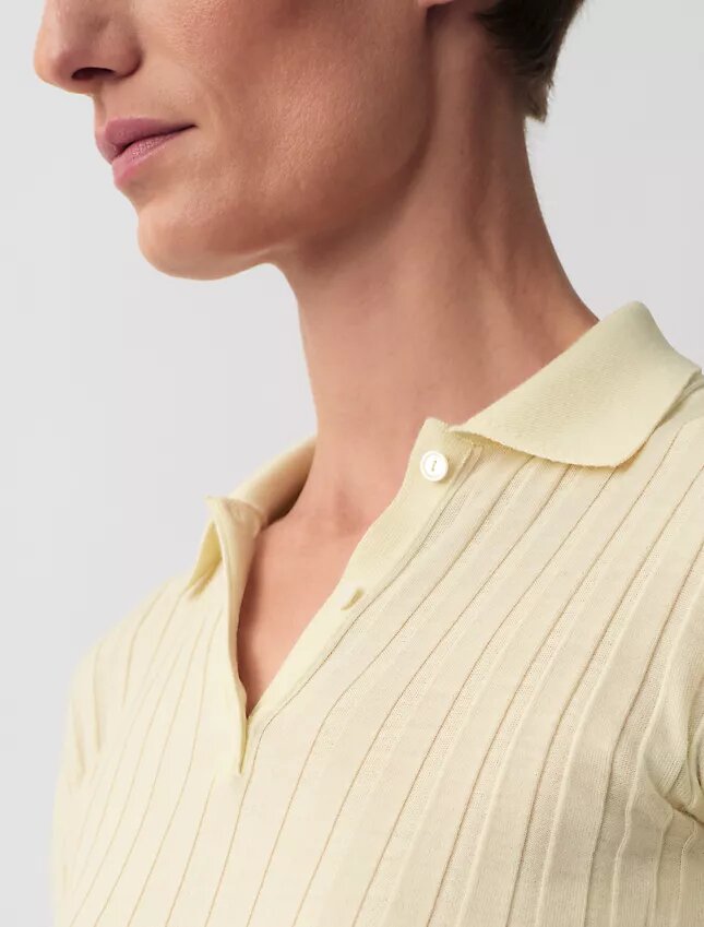 Camisola Polo Canelada Âmbar Camisola Polo Canelada Âmbar