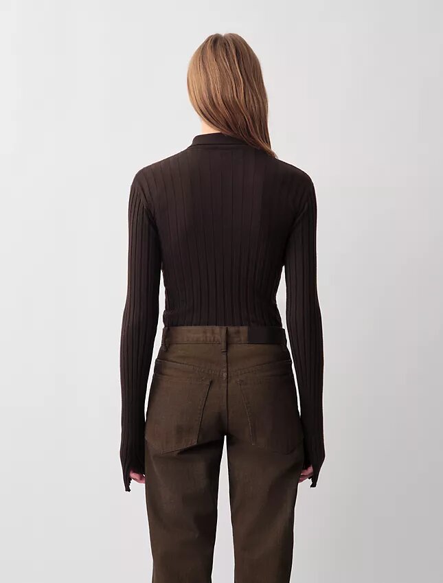 Camisola Polo Canelada Âmbar Camisola Polo Canelada Âmbar