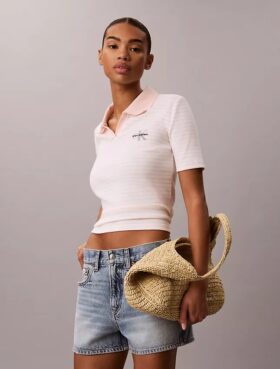 Camisola Polo com Risca Monologo
