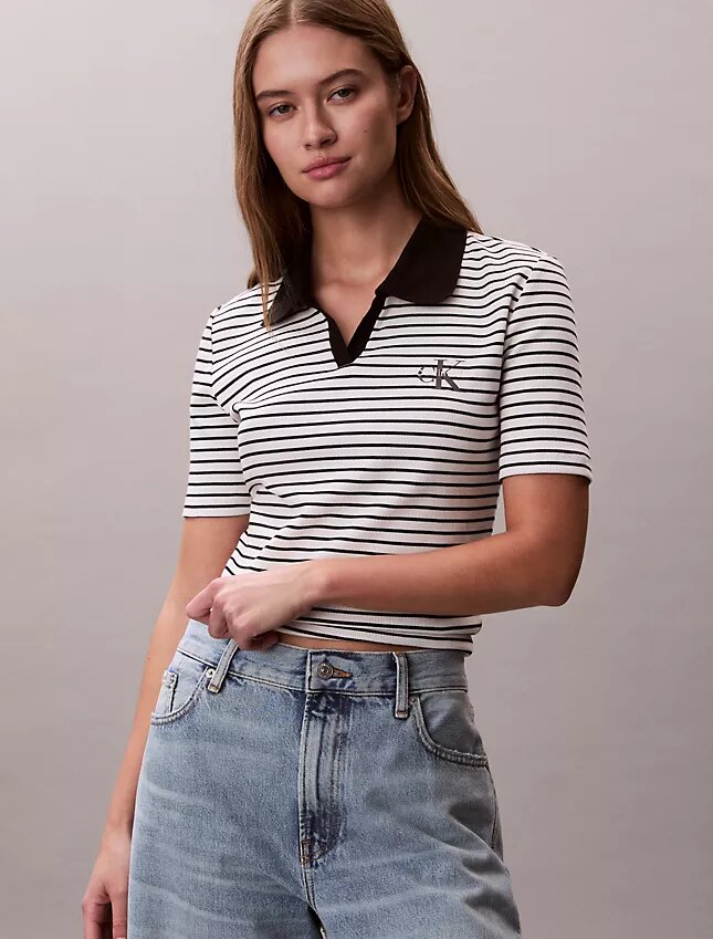 Camisola Polo com Risca Monologo Camisola Polo com Risca Monologo