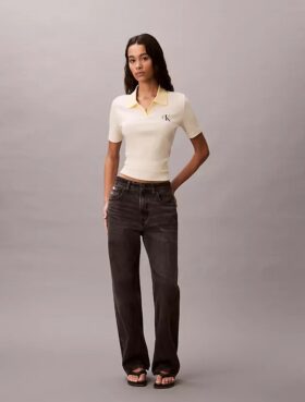 Camisola Polo com Risca Monologo