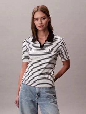 Camisola Polo com Risca Monologo