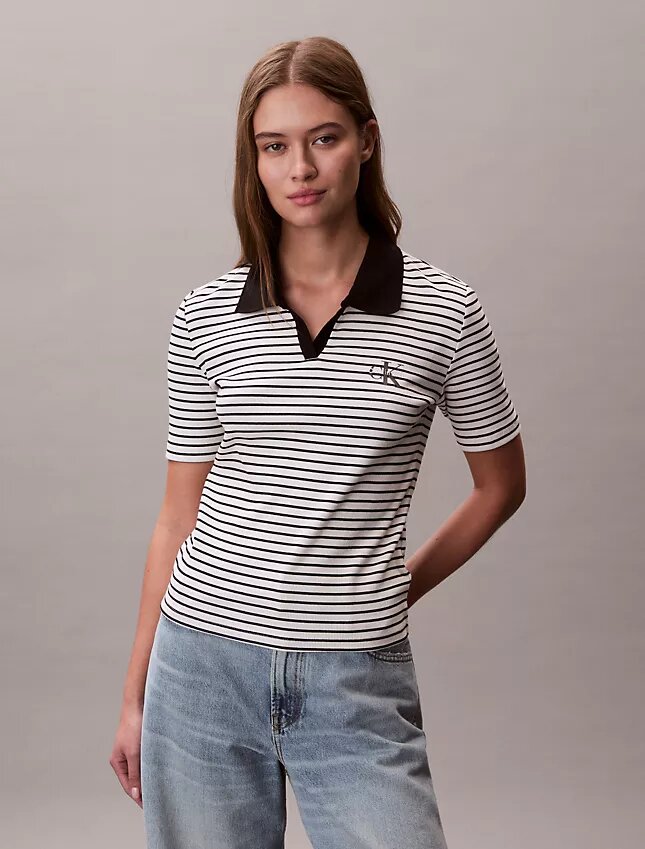Camisola Polo com Risca Monologo Camisola Polo com Risca Monologo