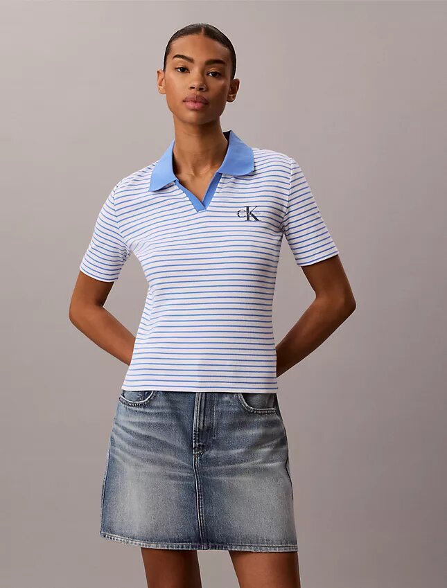 Camisola Polo com Risca Monologo Camisola Polo com Risca Monologo