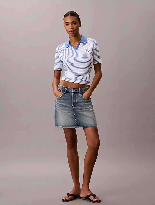 Camisola Polo com Risca Monologo Camisola Polo com Risca Monologo
