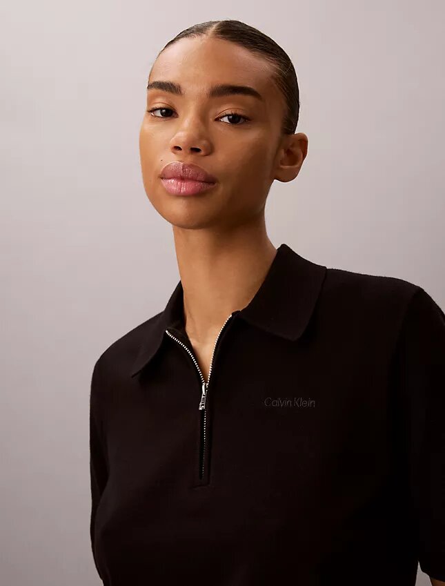 Camisola polo de malha folgada Camisola polo de malha folgada