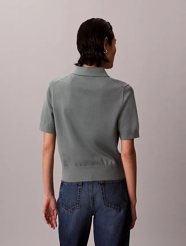 Camisola polo de malha folgada Camisola polo de malha folgada
