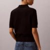 Camisola polo de malha folgada Camisola polo de malha folgada