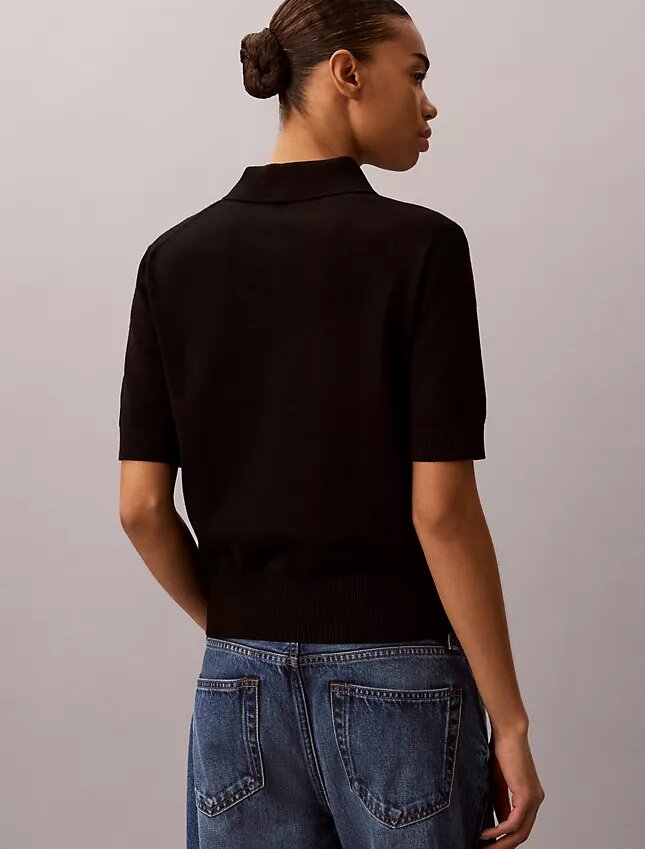 Camisola polo de malha folgada Camisola polo de malha folgada
