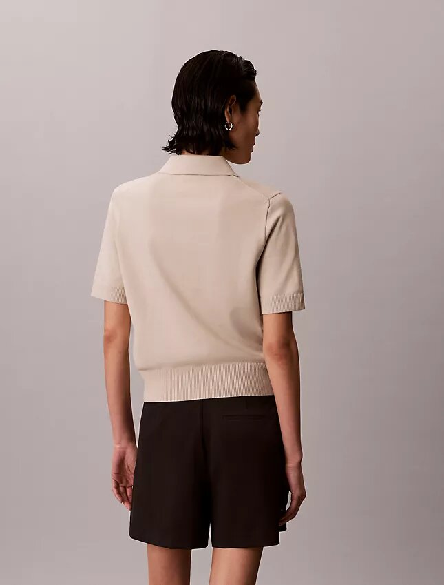 Camisola polo de malha folgada Camisola polo de malha folgada