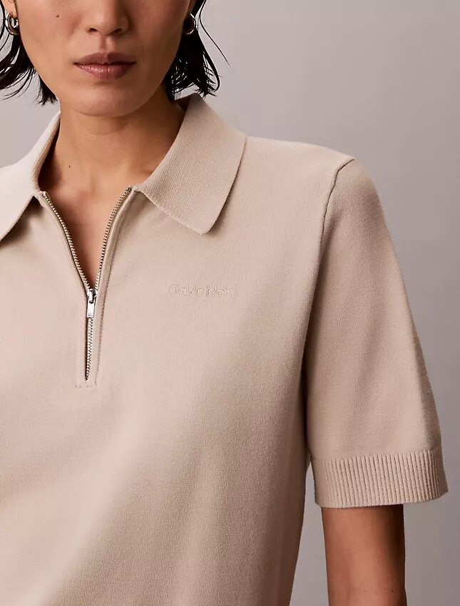 Camisola polo de malha folgada Camisola polo de malha folgada
