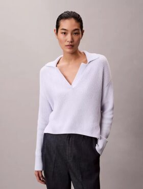 Camisola polo descontraída em algodão suave