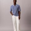 Camisola Polo em Algodão Waffle