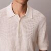 Camisola Polo em Algodão Waffle Camisola Polo em Algodão Waffle