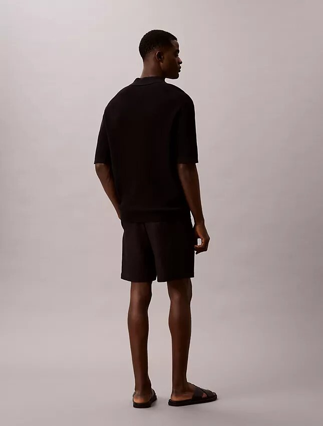 Camisola Polo em Algodão Waffle Camisola Polo em Algodão Waffle