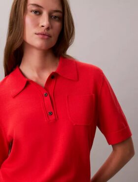 Camisola Polo em Lã Merino