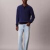 Camisola polo em malha waffle de algodão suave Camisola polo em malha waffle de algodão suave