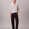 Camisola polo em malha waffle de algodão suave Camisola polo em malha waffle de algodão suave