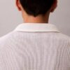 Camisola polo em malha waffle de algodão suave Camisola polo em malha waffle de algodão suave