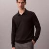 Camisola Polo em Mistura de Lã Merino Extra Fina Camisola Polo em Mistura de Lã Merino Extra Fina