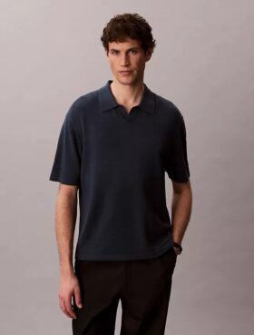 Camisola Polo em Mistura de Linho