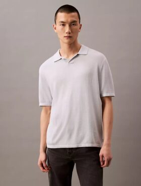 Camisola Polo em Mistura de Linho