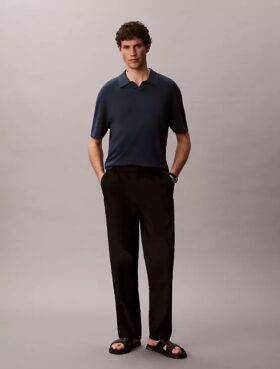 Camisola Polo em Mistura de Linho