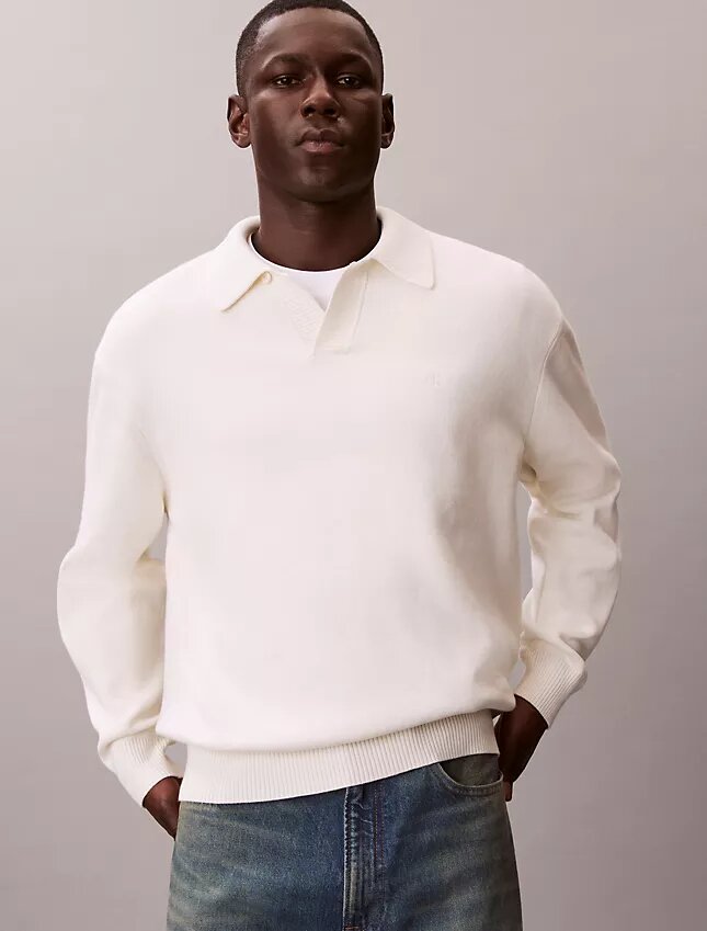 Camisola polo folgada em algodão Camisola polo folgada em algodão