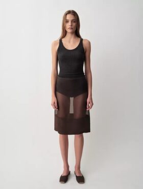 Camisola sem mangas com canelado Ella
