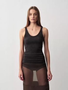 Camisola sem mangas com canelado Ella