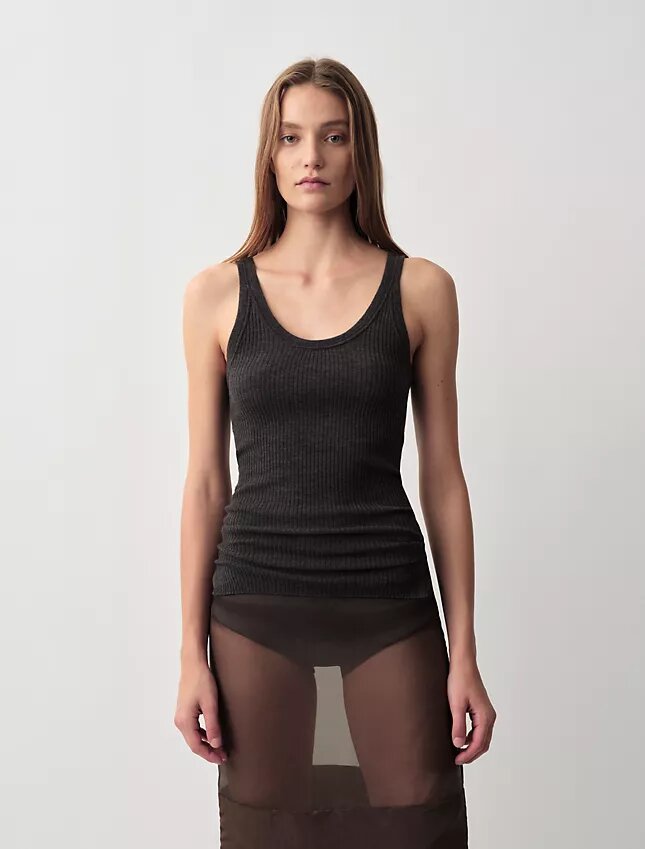 Camisola sem mangas com canelado Ella Camisola sem mangas com canelado Ella