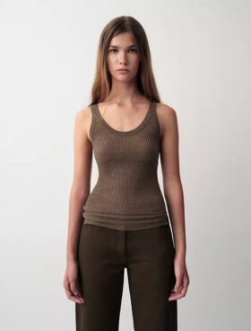 Camisola sem mangas com canelado Ella