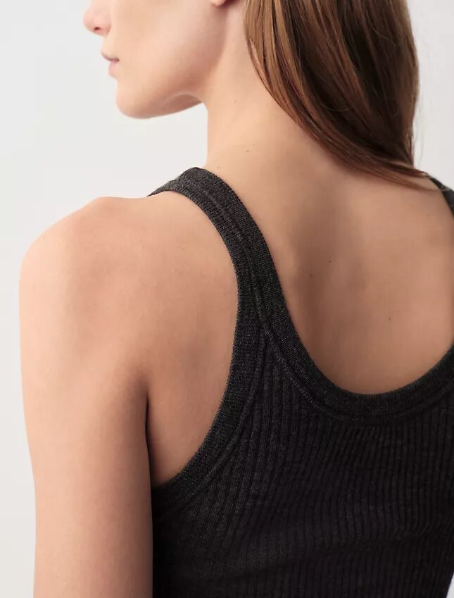 Camisola sem mangas com canelado Ella Camisola sem mangas com canelado Ella