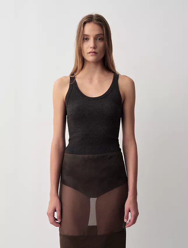 Camisola sem mangas com canelado Ella Camisola sem mangas com canelado Ella