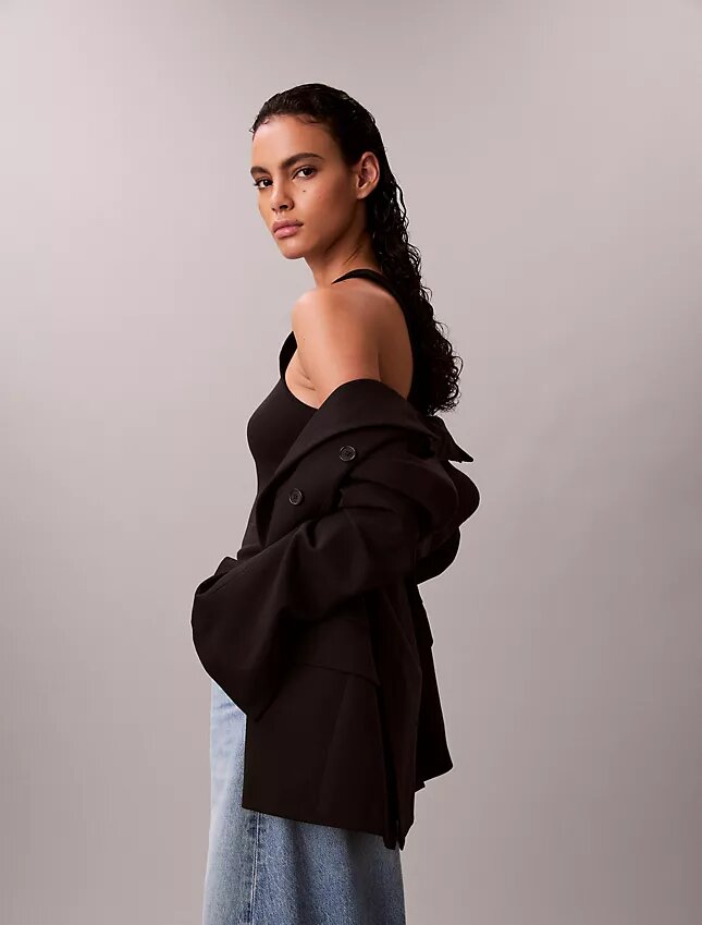 Camisola sem mangas com canelado em algodão Camisola sem mangas com canelado em algodão