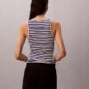 Camisola sem mangas com canelado em algodão Camisola sem mangas com canelado em algodão