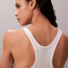Camisola sem mangas com canelado em algodão Camisola sem mangas com canelado em algodão