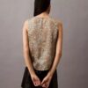 Camisola sem mangas com estampado em cetim Camisola sem mangas com estampado em cetim