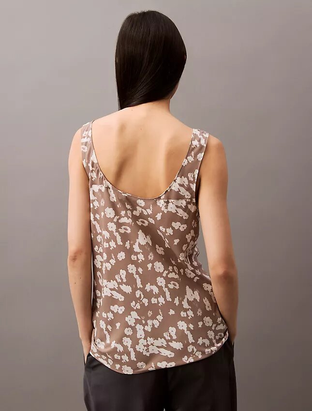 Camisola sem mangas com estampado fluido Camisola sem mangas com estampado fluido