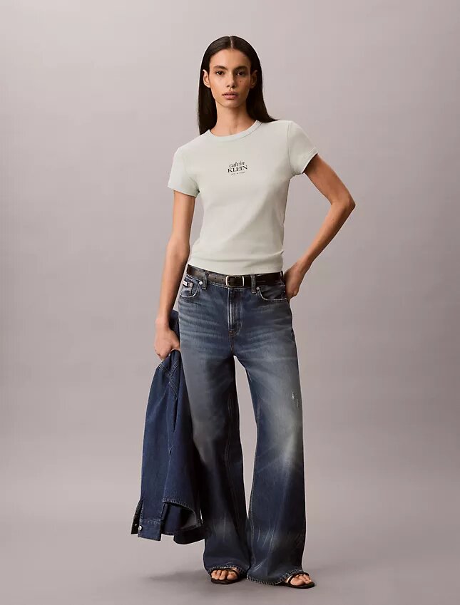 Camisola sem mangas com logótipo gráfico e canelado Camisola sem mangas com logótipo gráfico e canelado