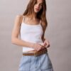 Camisola sem mangas com nervuras e Monogram