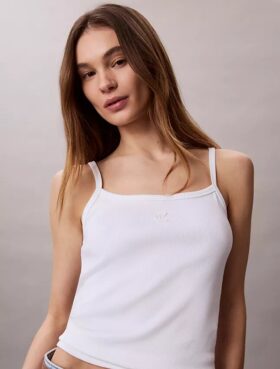 Camisola sem mangas com nervuras e Monogram